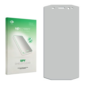 Front side of a product packaging with the brand logo upscreen. Next to it is the corresponding screen protector.