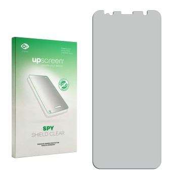 Front side of a product packaging with the brand logo upscreen. Next to it is the corresponding screen protector.