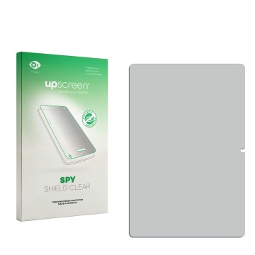 Parte frontale di una confezione del prodotto con il logo del marchio upscreen. Accanto si trova la protezione per lo schermo 