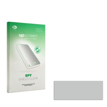 Parte frontale di una confezione del prodotto con il logo del marchio upscreen. Accanto si trova la protezione per lo schermo 