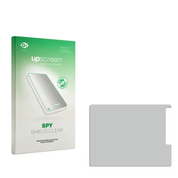 Front side of a product packaging with the brand logo upscreen. Next to it is the corresponding screen protector.