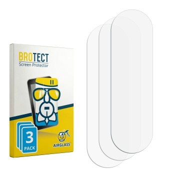 Parte frontal de un envase de producto con el logotipo de la marca BROTECT. Al lado está el protector de pantalla correspondie