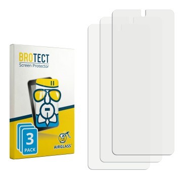 Parte frontal de un envase de producto con el logotipo de la marca BROTECT. Al lado está el protector de pantalla correspondie