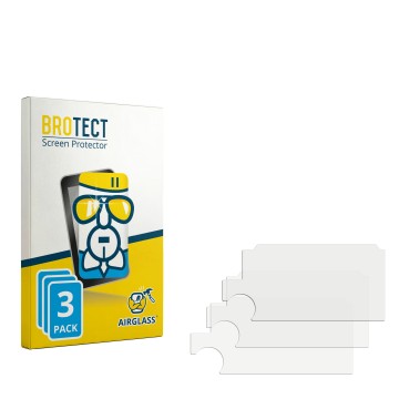 Parte frontal de un envase de producto con el logotipo de la marca BROTECT. Al lado está el protector de pantalla correspondie