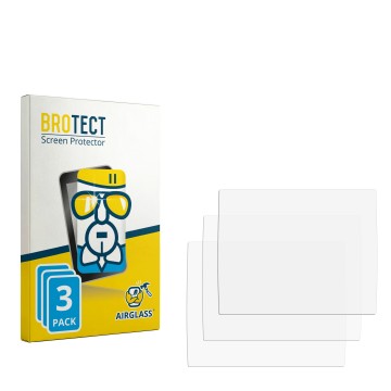 Parte frontal de un envase de producto con el logotipo de la marca BROTECT. Al lado está el protector de pantalla correspondie