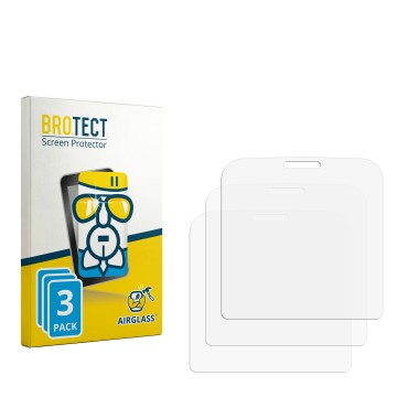Parte frontal de un envase de producto con el logotipo de la marca BROTECT. Al lado está el protector de pantalla correspondie