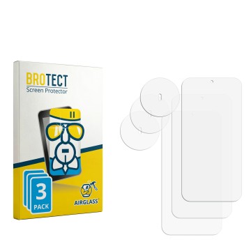 Vorderseite einer Produktverpackung mit dem Markenlogo BROTECT. Daneben ist der zugehörige Displayschutz.