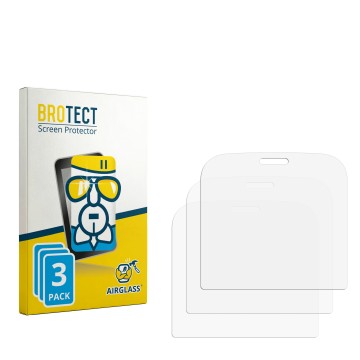 Parte frontal de un envase de producto con el logotipo de la marca BROTECT. Al lado está el protector de pantalla correspondie