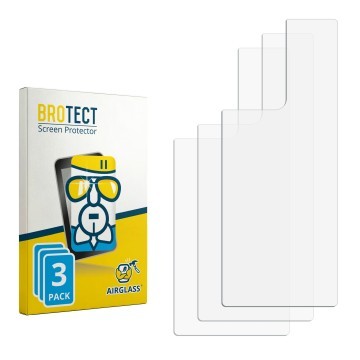 Vorderseite einer Produktverpackung mit dem Markenlogo BROTECT. Daneben ist der zugehörige Displayschutz.