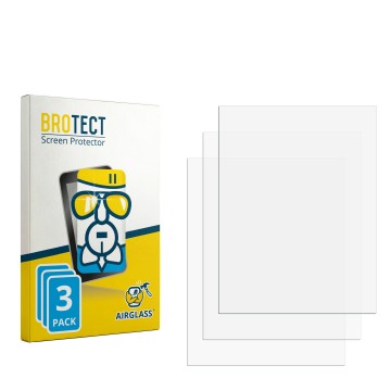 Parte frontal de un envase de producto con el logotipo de la marca BROTECT. Al lado está el protector de pantalla correspondie