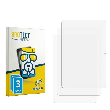 Parte frontal de un envase de producto con el logotipo de la marca BROTECT. Al lado está el protector de pantalla correspondie