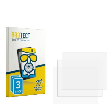 Parte frontal de un envase de producto con el logotipo de la marca BROTECT. Al lado está el protector de pantalla correspondie