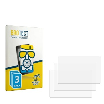 Parte frontal de un envase de producto con el logotipo de la marca BROTECT. Al lado está el protector de pantalla correspondie