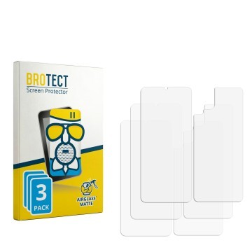 Parte frontal de un envase de producto con el logotipo de la marca BROTECT. Al lado está el protector de pantalla correspondie