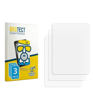 Parte frontal de un envase de producto con el logotipo de la marca BROTECT. Al lado está el protector de pantalla correspondie