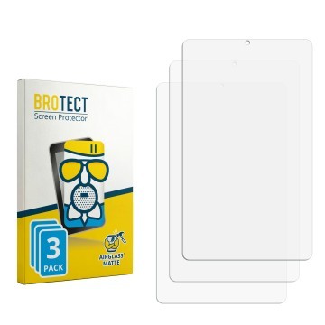 Parte frontal de un envase de producto con el logotipo de la marca BROTECT. Al lado está el protector de pantalla correspondie