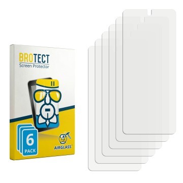 Parte frontal de un envase de producto con el logotipo de la marca BROTECT. Al lado está el protector de pantalla correspondie