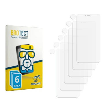 Parte frontal de un envase de producto con el logotipo de la marca BROTECT. Al lado está el protector de pantalla correspondie