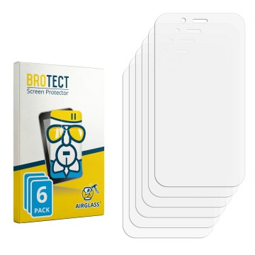 Parte frontal de un envase de producto con el logotipo de la marca BROTECT. Al lado está el protector de pantalla correspondie