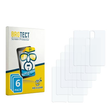 Parte frontale di una confezione del prodotto con il logo del marchio BROTECT. Accanto si trova la protezione per lo schermo c