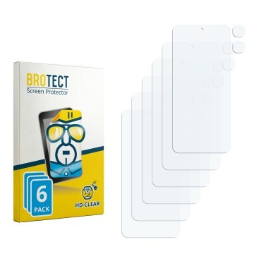 Parte frontale di una confezione del prodotto con il logo del marchio BROTECT. Accanto si trova la protezione per lo schermo c