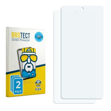 Vorderseite einer Produktverpackung mit dem Markenlogo BROTECT. Daneben ist der zugehörige Displayschutz.