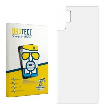 Parte frontal de un envase de producto con el logotipo de la marca BROTECT. Al lado está el protector de pantalla correspondie