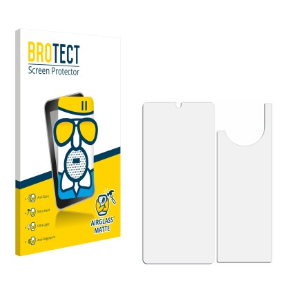 Front side of a product packaging with the brand logo BROTECT. Next to it is the corresponding screen protector.