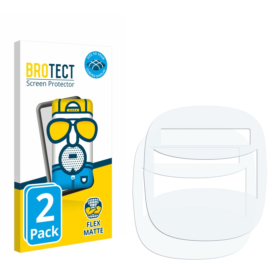 Vorderseite einer Produktverpackung mit dem Markenlogo BROTECT. Daneben ist der zugehörige Displayschutz.