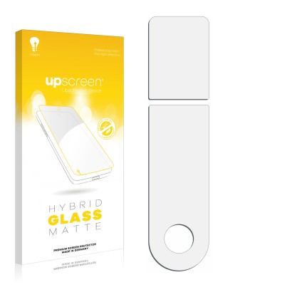 Front side of a product packaging with the brand logo upscreen. Next to it is the corresponding screen protector.