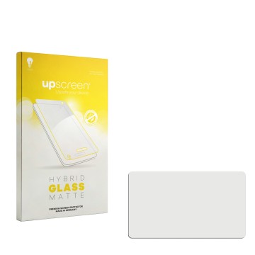 Front side of a product packaging with the brand logo upscreen. Next to it is the corresponding screen protector.
