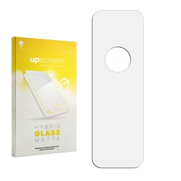 Front side of a product packaging with the brand logo upscreen. Next to it is the corresponding screen protector.