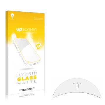 Parte frontal de un envase de producto con el logotipo de la marca upscreen. Al lado está el protector de pantalla correspondi