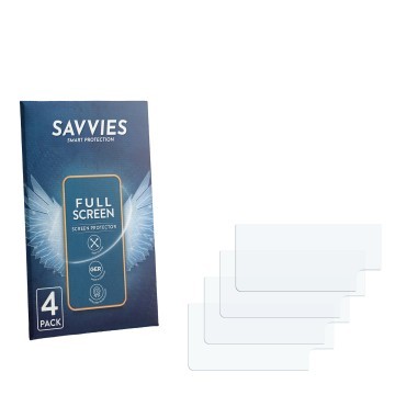 Parte frontal de un envase de producto con el logotipo de la marca Savvies. Al lado está el protector de pantalla correspondie