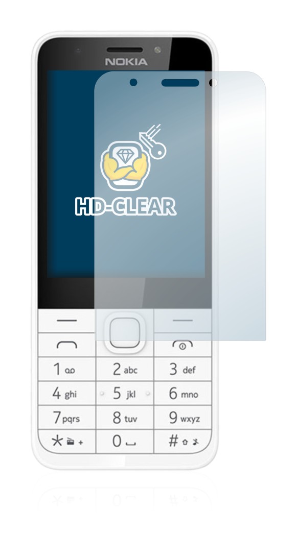 Image of the device Nokia 230 with a wide variety of screen protectors.