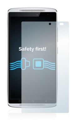 Image of the device Lenovo Vibe X3 (camera right only) with a wide variety of screen protectors.