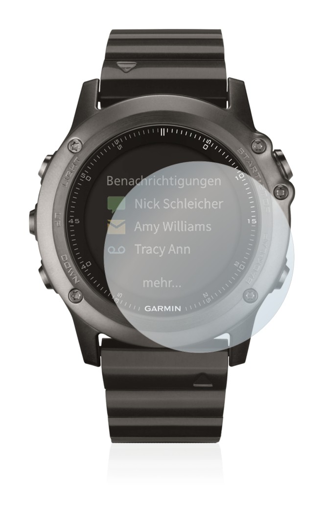 Image of the device Garmin Fenix 3 with a wide variety of screen protectors.