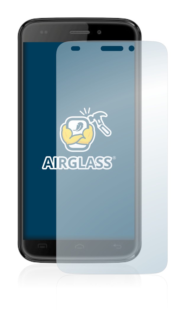 Abbildung des Geräts Doogee DG320 mit einer Vielzahl des Displayschutzes.