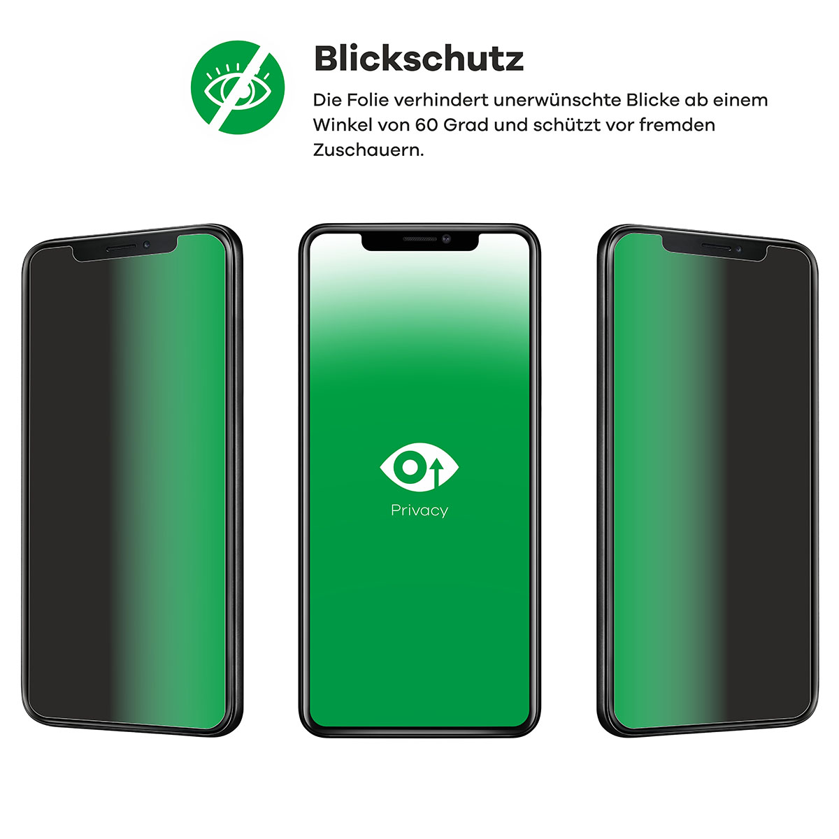 Blick Schutz Folie Glas für Apple Fairphone Samsung Google Huawei Xiaomi 