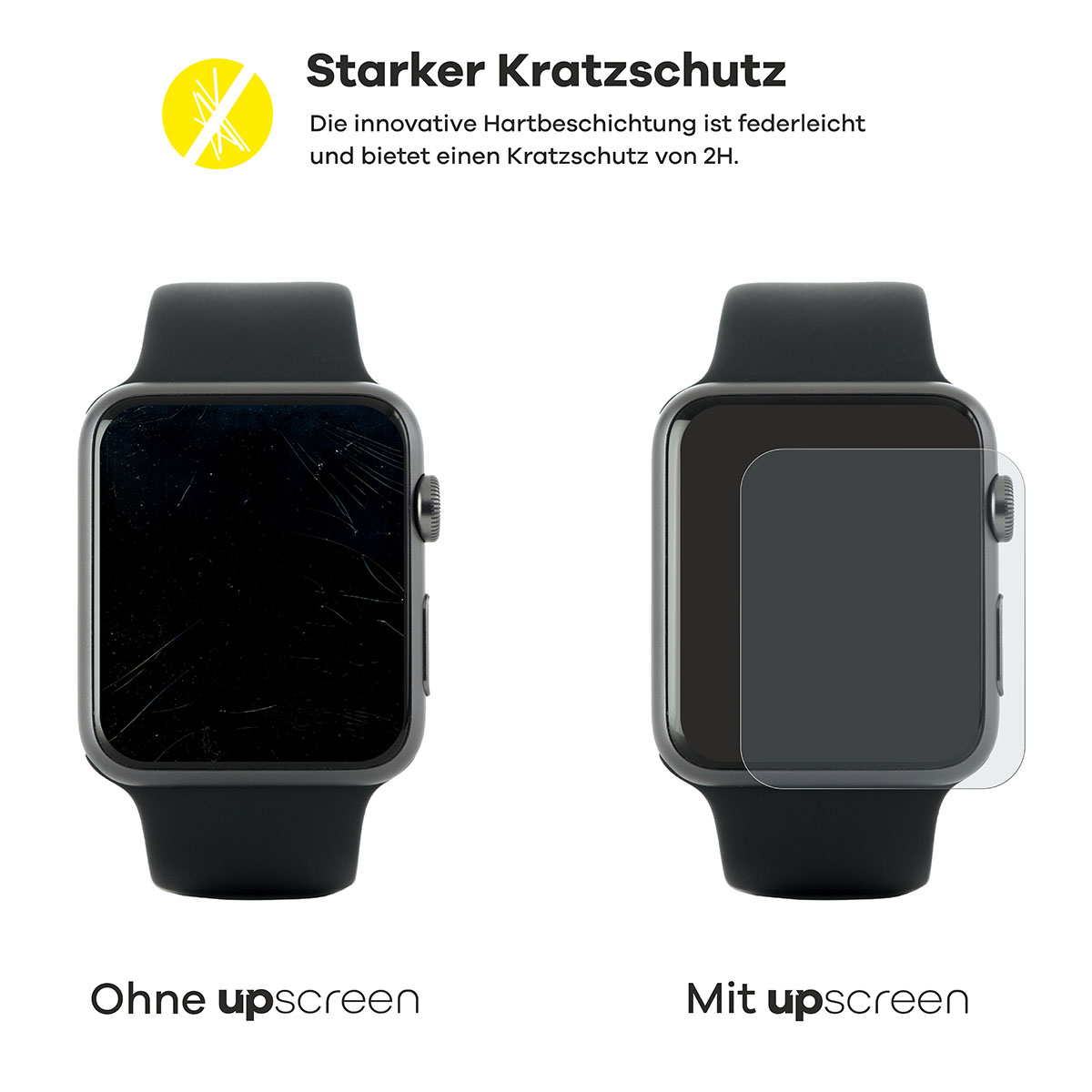 upscreen Reflection Shield Matt Schutzfolie fur Apple Watch Series 3 42 mm