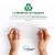 Informations sur le matériau support recyclé, composé à 100 % de PET PCR recyclé. En bas se trouve le logo du "Global Recycled