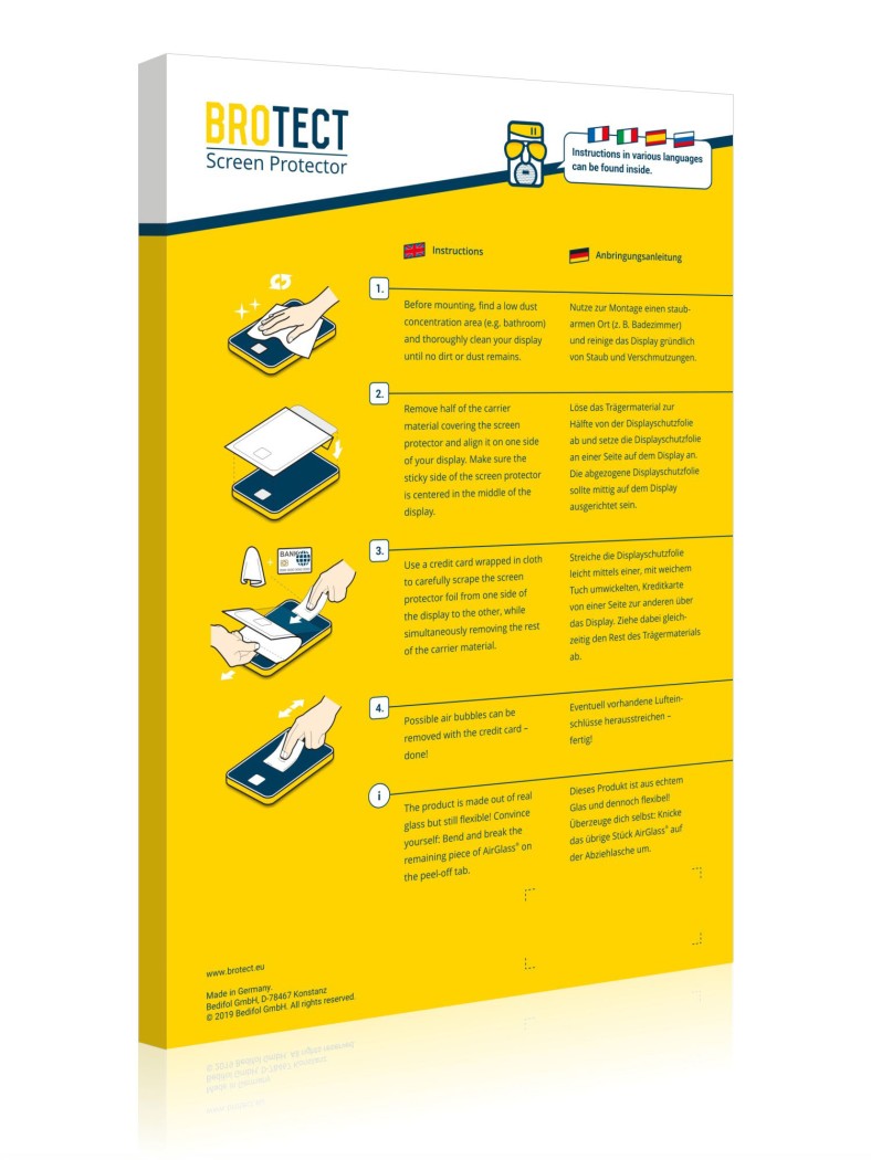 Back side of a product packaging with the brand logo BROTECT