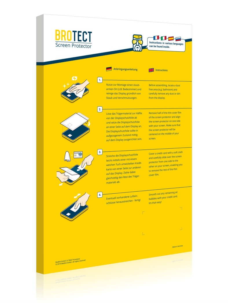 Back side of a product packaging with the brand logo BROTECT