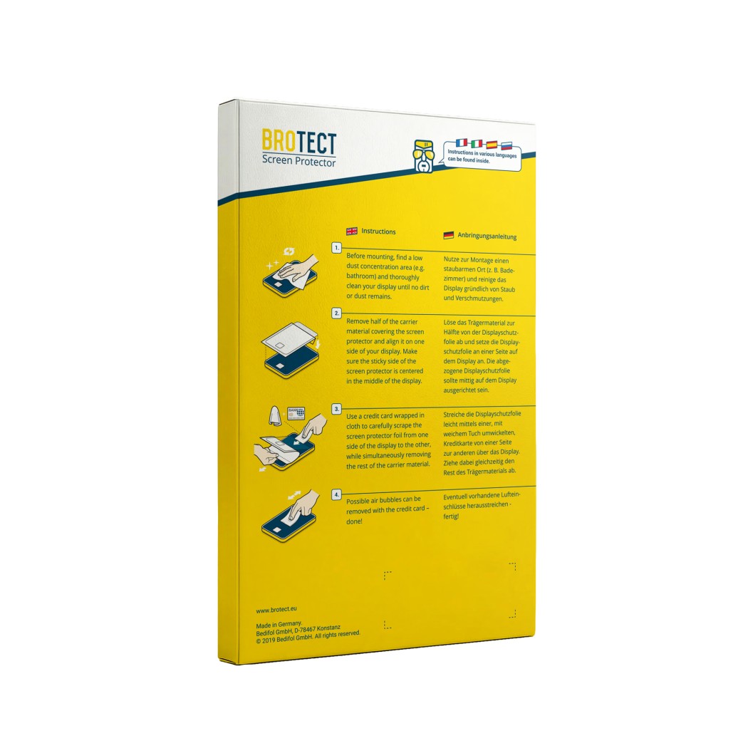 Back side of a product packaging with the brand logo BROTECT
