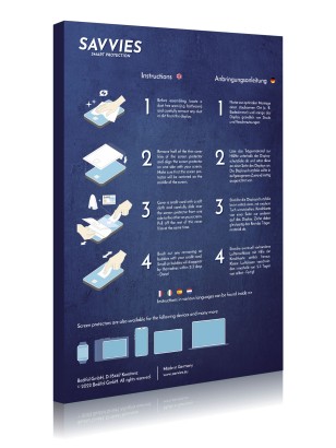 Parte posteriore di una confezione del prodotto con il logo del marchio Savvies