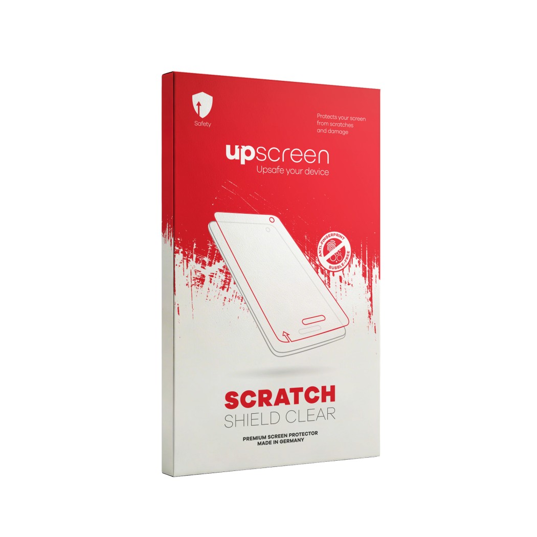 Face avant d’un emballage produit avec le logo de la marque upscreen