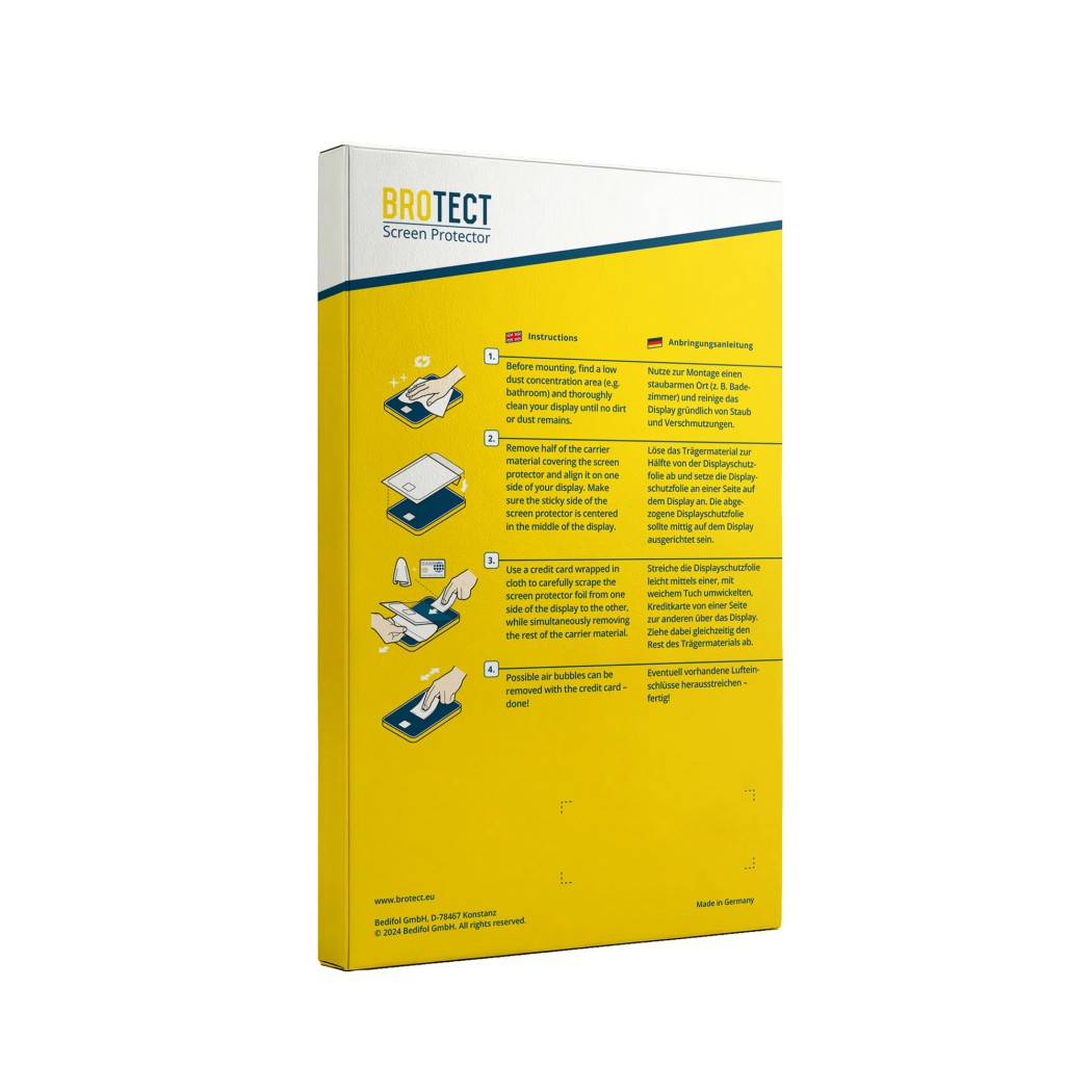 Back side of a product packaging with the brand logo BROTECT