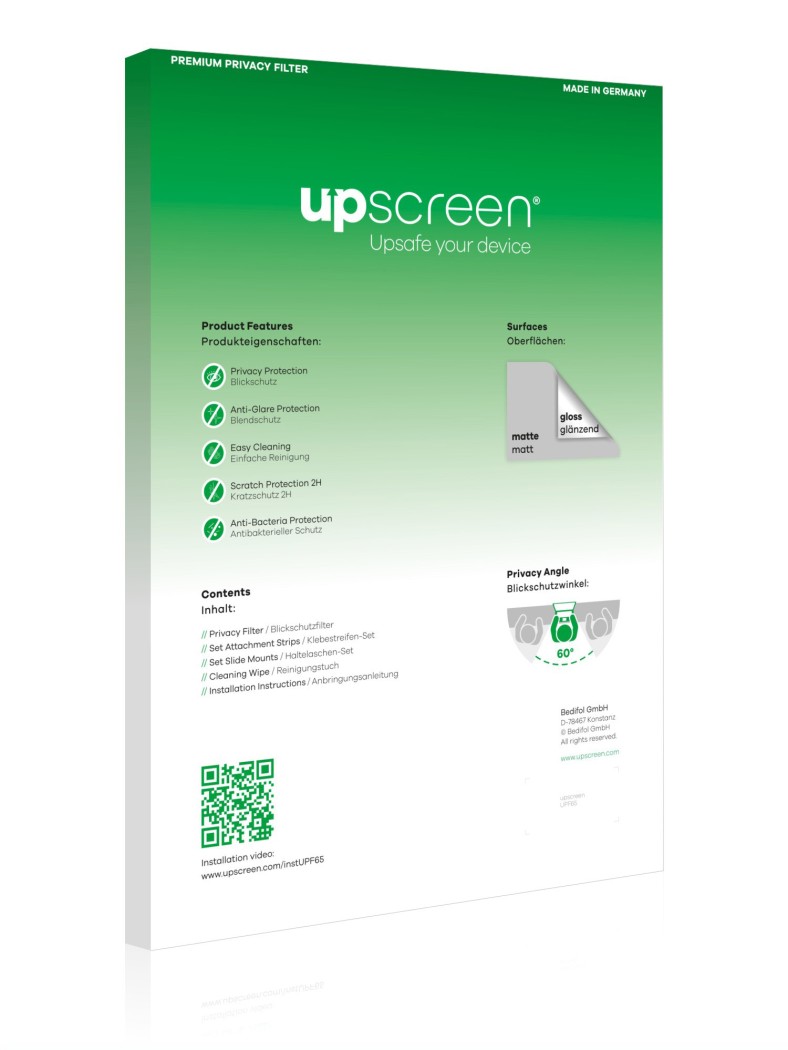 Back side of a product packaging with the brand logo upscreen