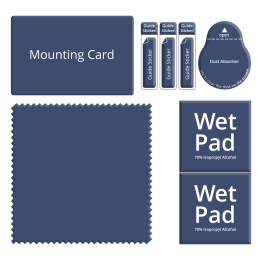 Components of the accessory kit with cleaning and microfiber cloth
