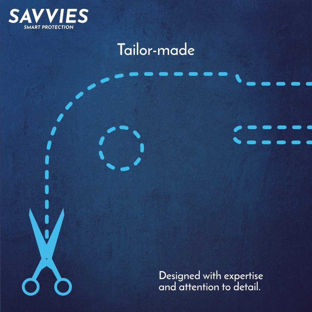 Indicated cutting edge of a screen protector with the heading 